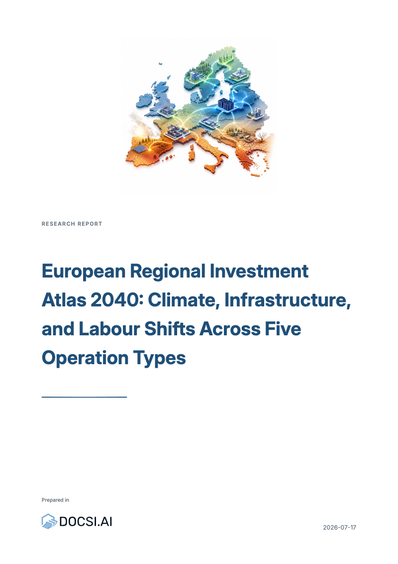 Cover of European Regional Investment Atlas 2040: Climate, Infrastructure, and Labour Shifts Across Five Operation Types