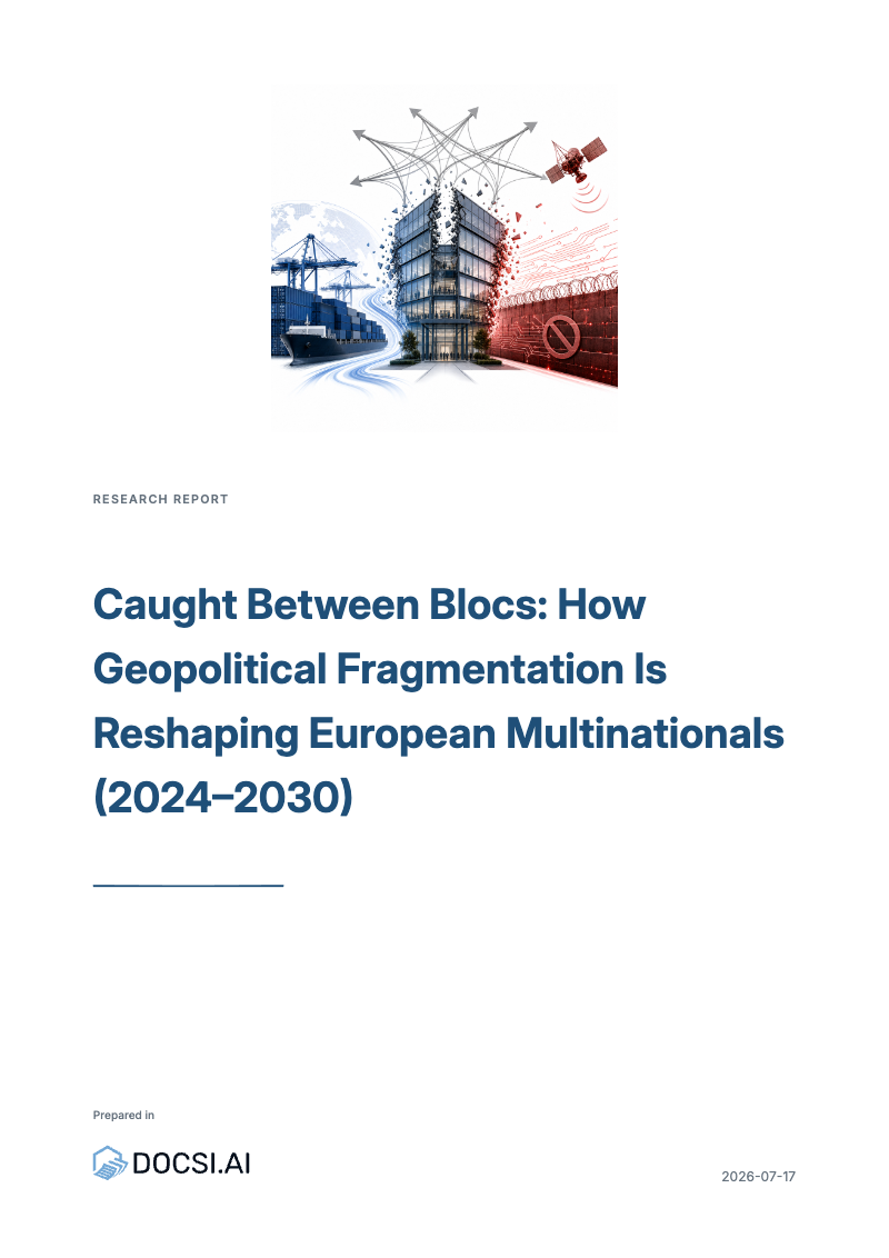 Cover of Caught Between Blocs: How Geopolitical Fragmentation Is Reshaping European Multinationals (2024–2030)
