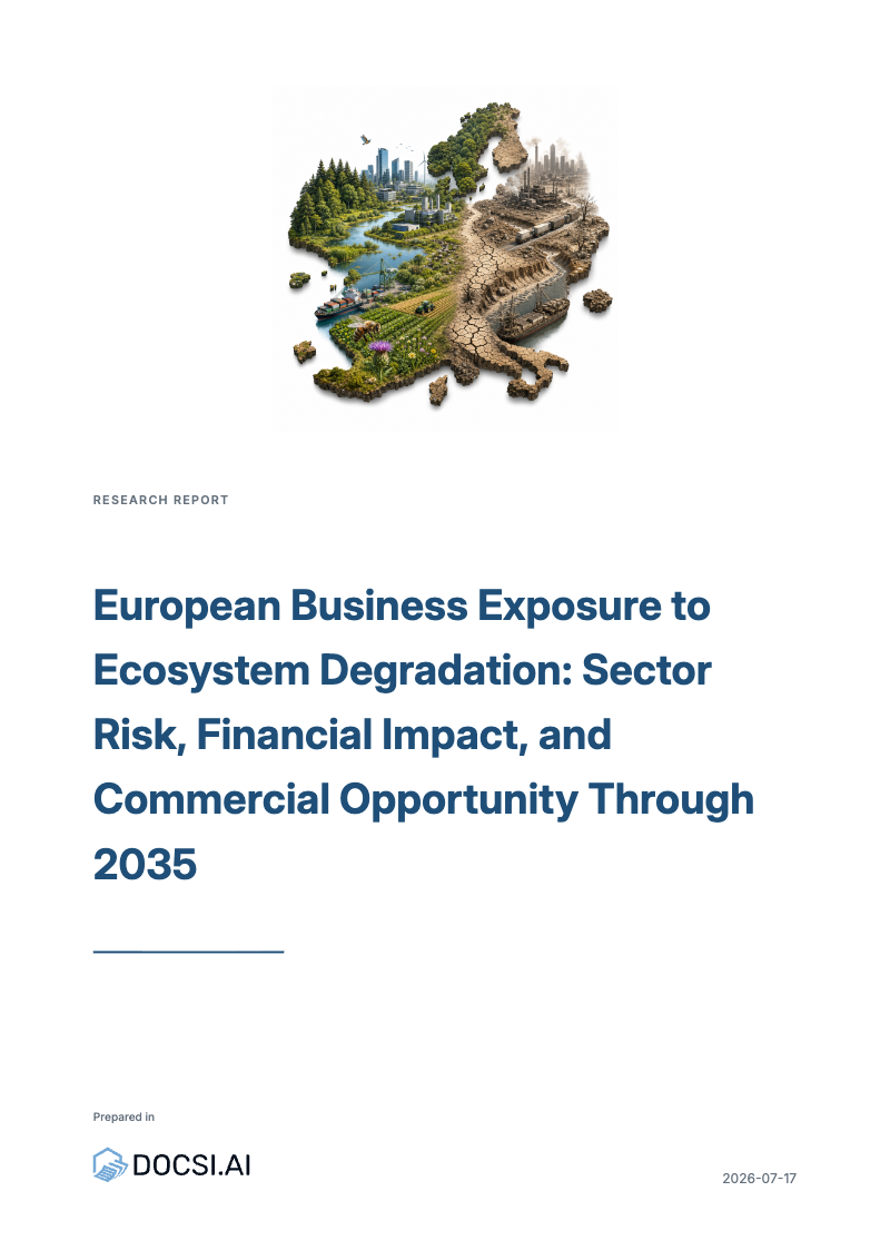Cover of European Business Exposure to Ecosystem Degradation: Sector Risk, Financial Impact, and Commercial Opportunity Through 2035