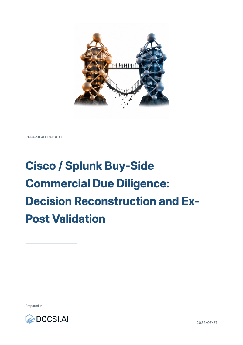 Cover of Research 1: Cisco acquisition of Splunk — buy-side commercial due diligence